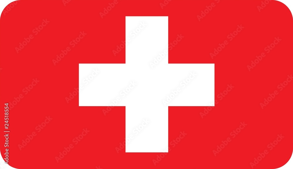Drapeau de la Suisse aux coins arrondis Drapeau de la Suisse aux coins arrondis