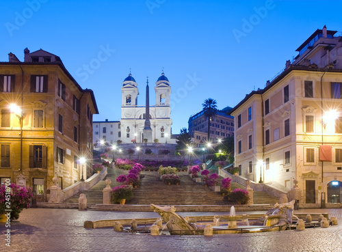 Canvas Print Primavera a Trinità dei Monti, Piazza di Spagna, Roma