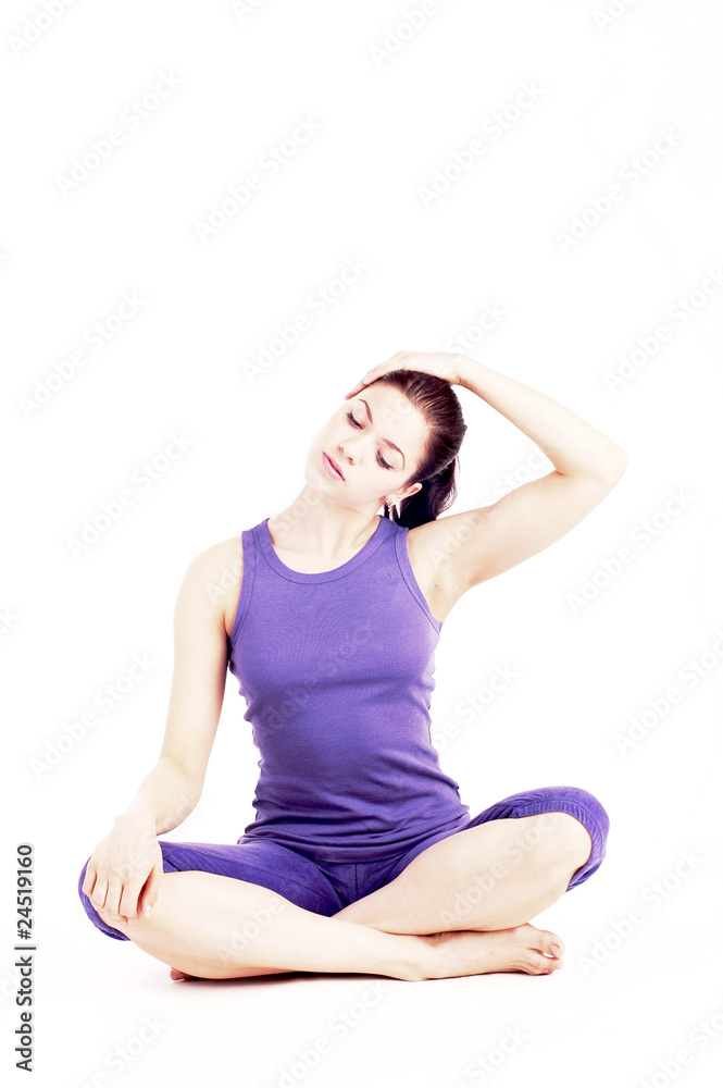 Young pretty girl doing yoga