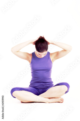 Young pretty girl doing yoga