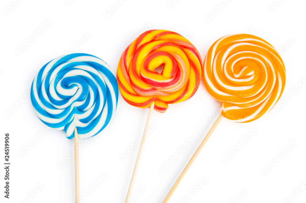 Colourful lollipop isolated on the white background Colourful lollipop isolated on the white background