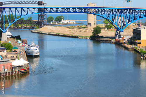 Mouth of the Cuyahoga River in Cleveland, Ohio photo