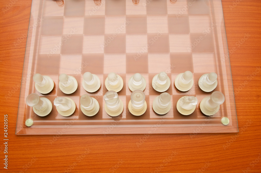 Set of chess figures on the playing board Set of chess figures on the playing board