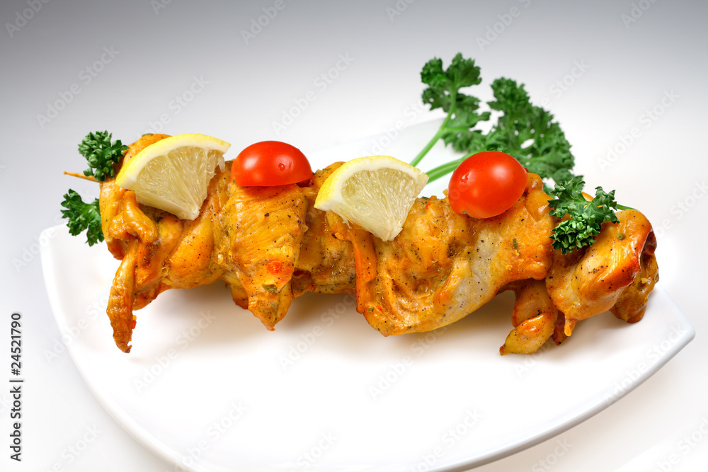 Chicken's grill meat with vegetables Chicken's grill meat with vegetables