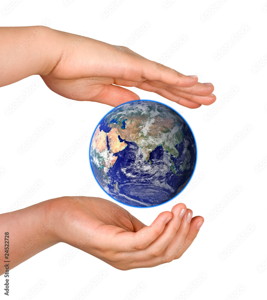 Hands with planet earth Hands with planet earth
