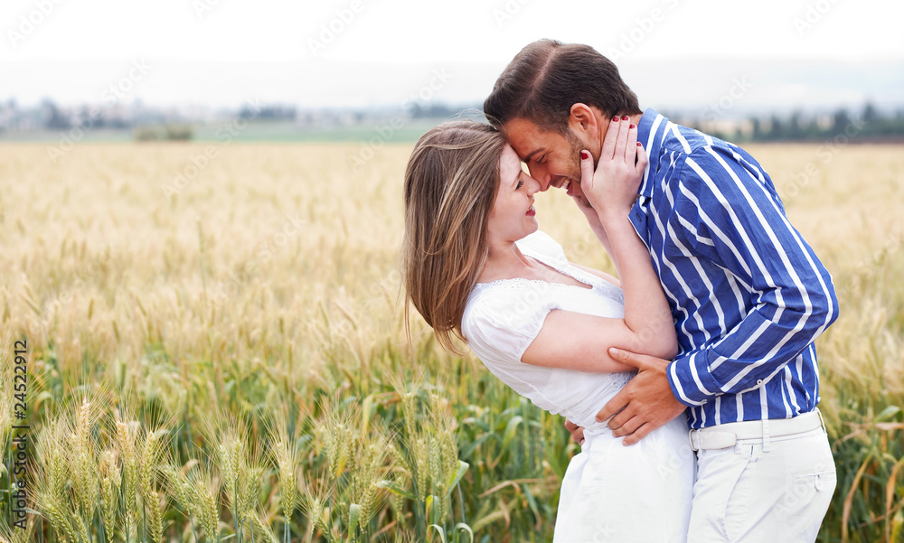 Couple getting close in romance Couple getting close in romance