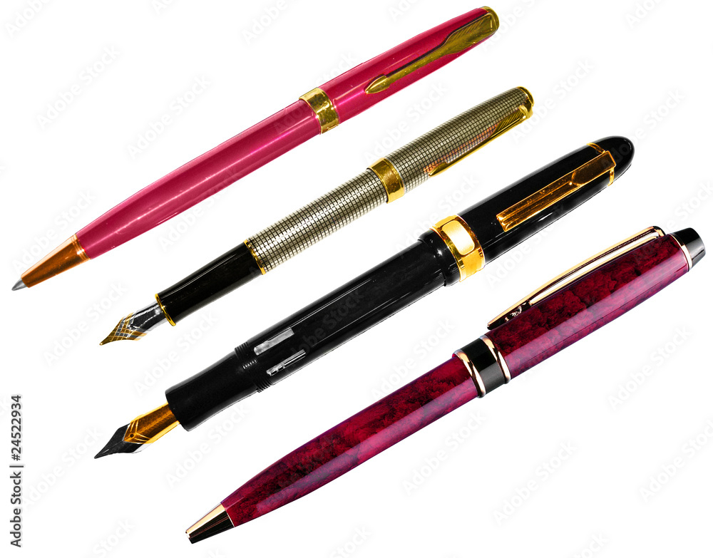 Fountain pen and ballpoint isolated Fountain pen and ballpoint isolated