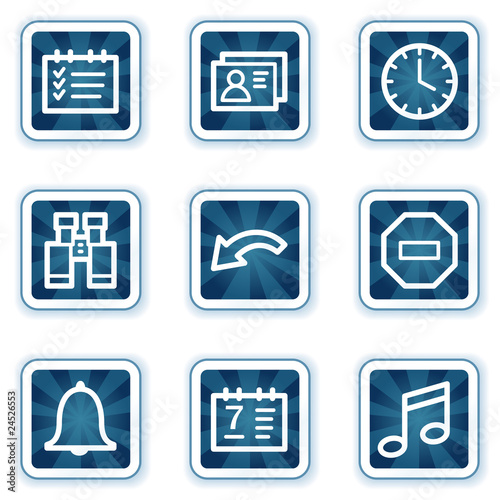 Organizer web icons, navy square buttons