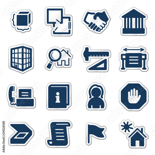 Building web icons, navy sticker series