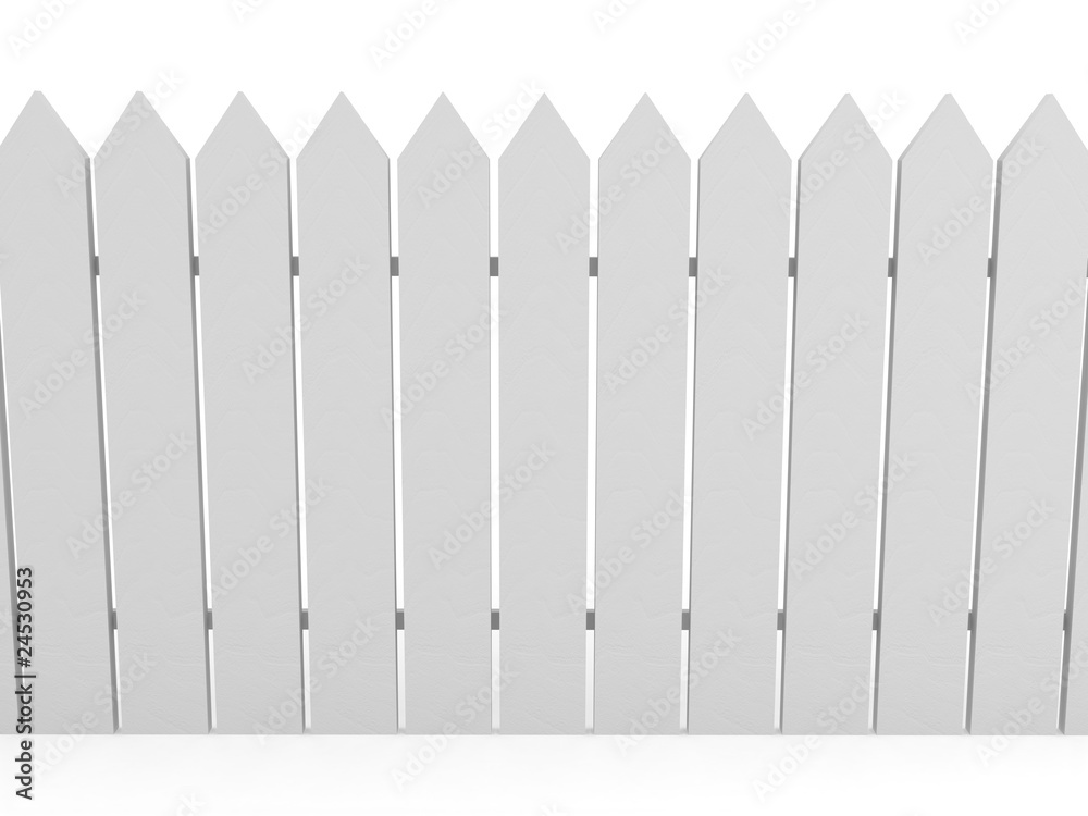 White fence over background White fence over background