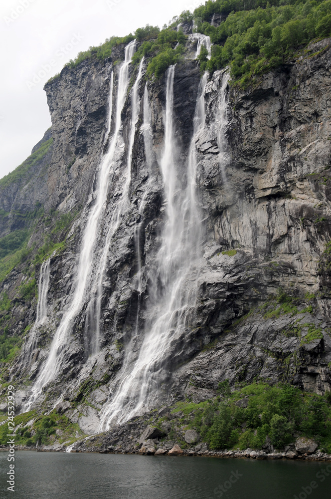 Seven Sisters waterfall on Geirangerfjord Seven Sisters waterfall on Geirangerfjord