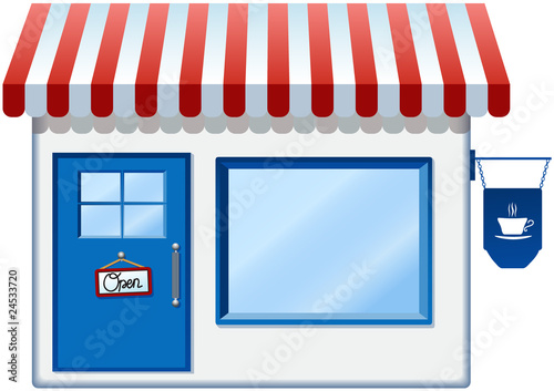 Coffee Shop House, vector, no transparency