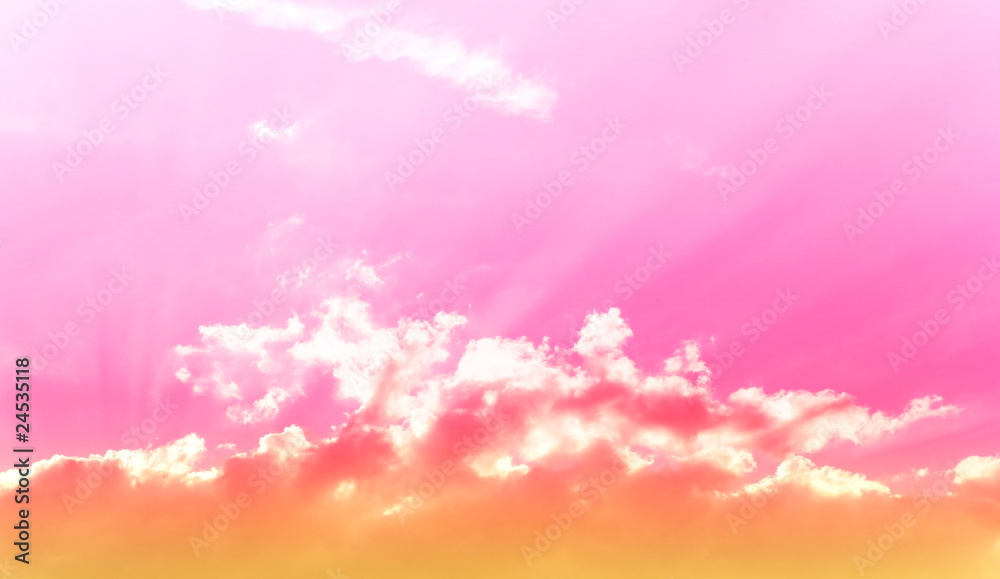 Licht und Wolken - Pink Orange - obrazy, fototapety, plakaty 