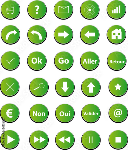 Boutons web vert