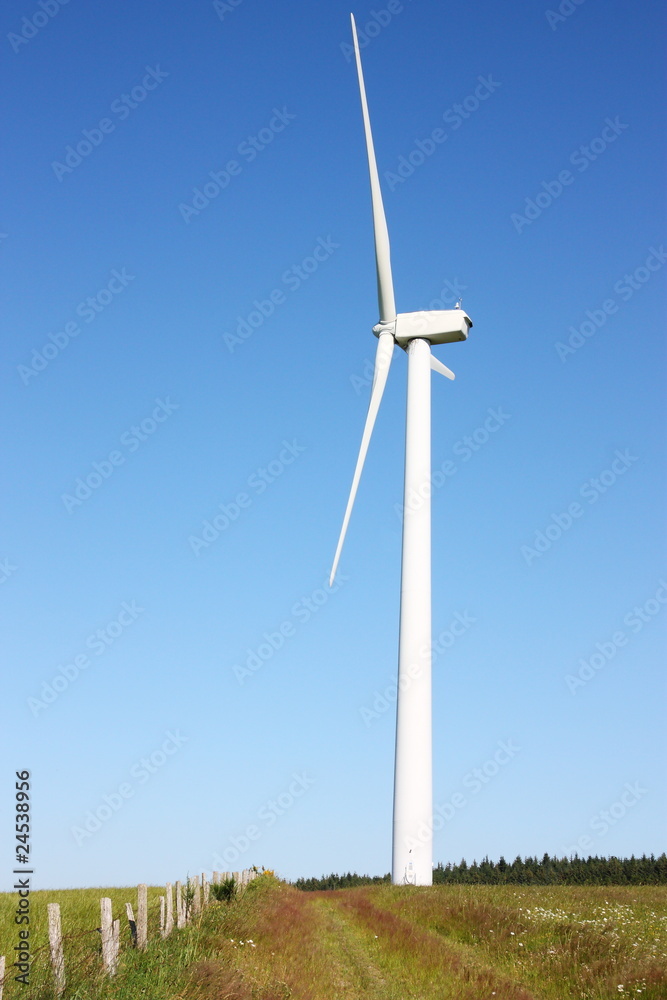 Wind turbine against summer sky Wind turbine against summer sky