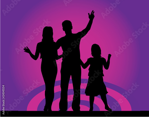 picture of the family - purple background