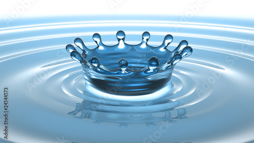Splash and crown on water surface
