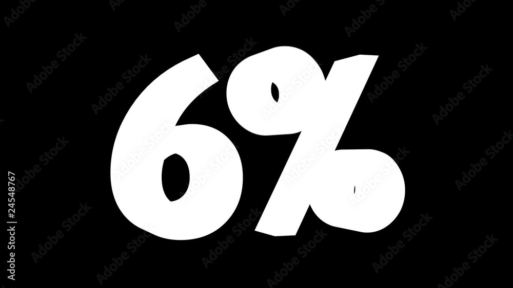 Texto de porcentaje en movimiento: 6, 7, 8, 9, 0