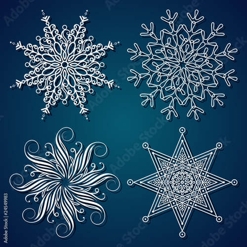 Elegance Christmas snowflake pattern. Vector layered.