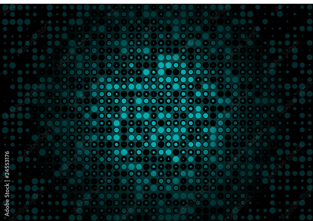 Disco blue dotted vector background pattern