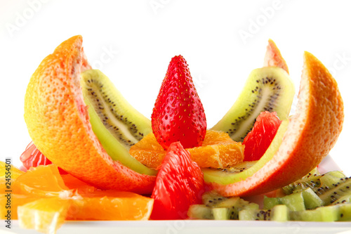 raw fruits on plate