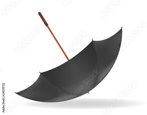 Fallen black umbrella. Vector.