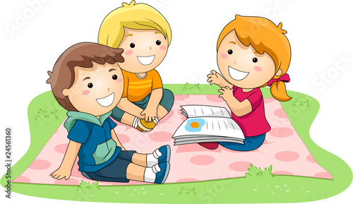 Children Telling Stories In The Park