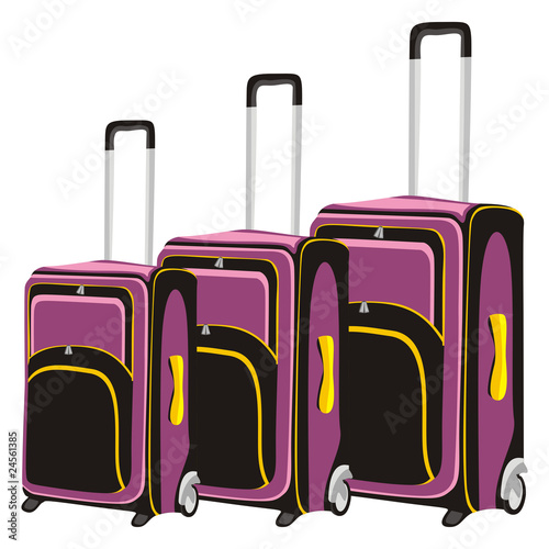 vector illustration of isolated luggages