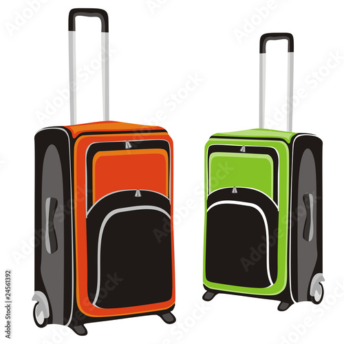 vector illustration of isolated luggages