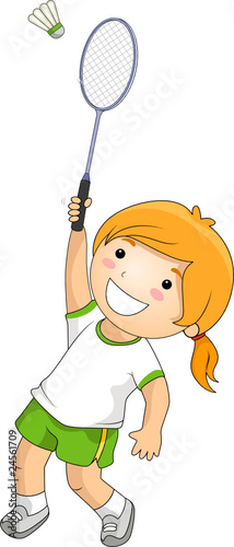 Girl Playing Badminton