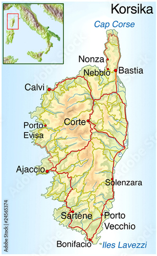 Landkarte von Korsika photo