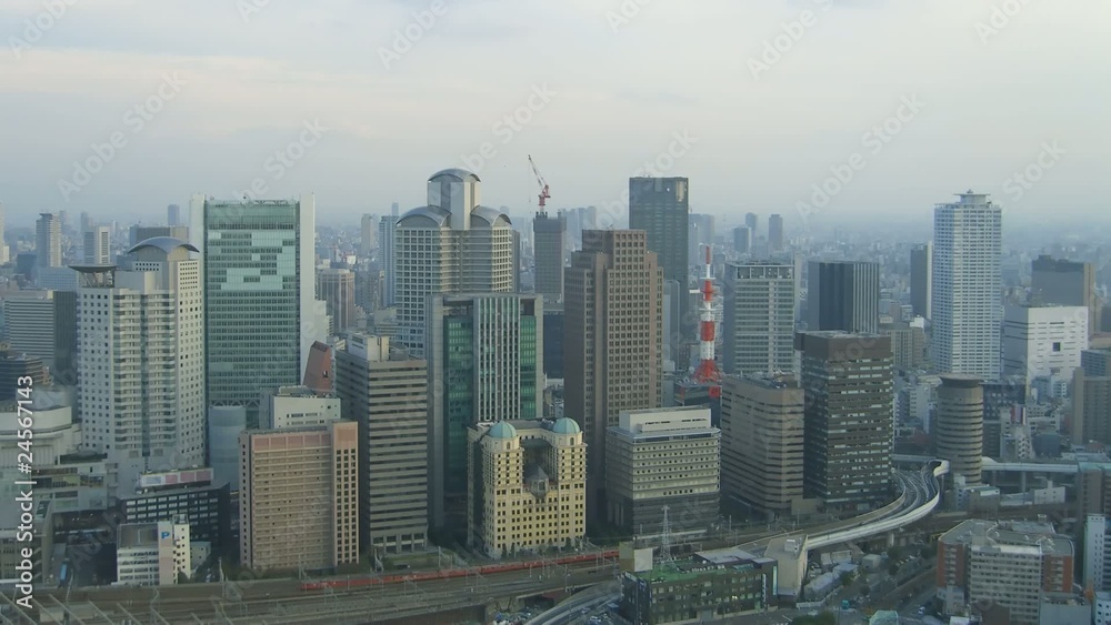Time lapse Osaka skyline, Japan from highest point in Osaka Time lapse Osaka skyline, Japan from highest point in Osaka