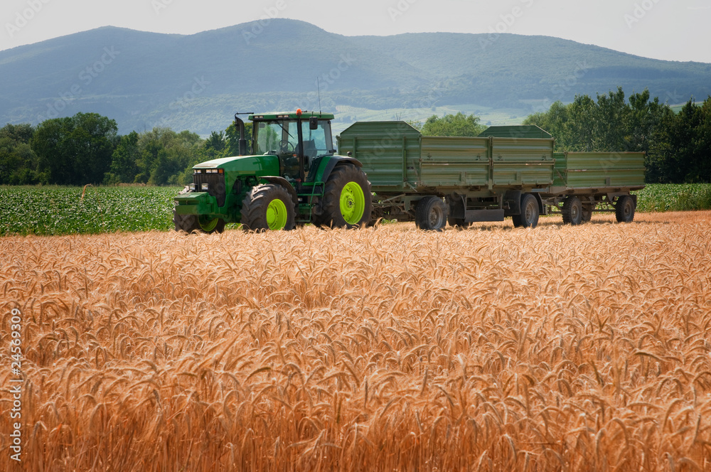 Obraz premium Traktor mit Anhänger