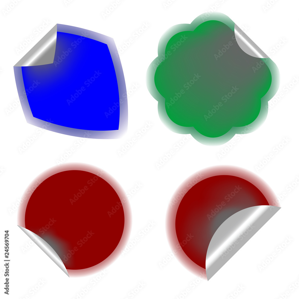 colored stickers with shadows colored stickers with shadows