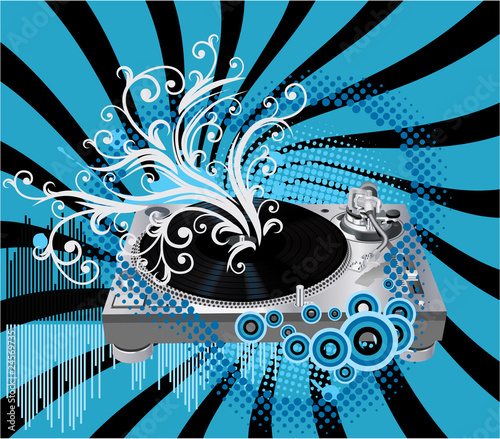 Abstract party poster with disco ball