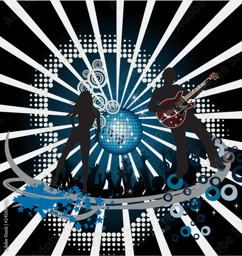 Abstract party poster with disco ball