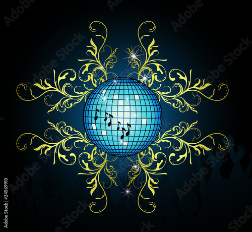 Abstract party poster with disco ball