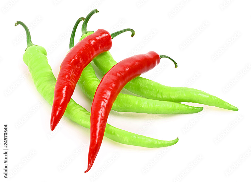 Peppers isolated on white