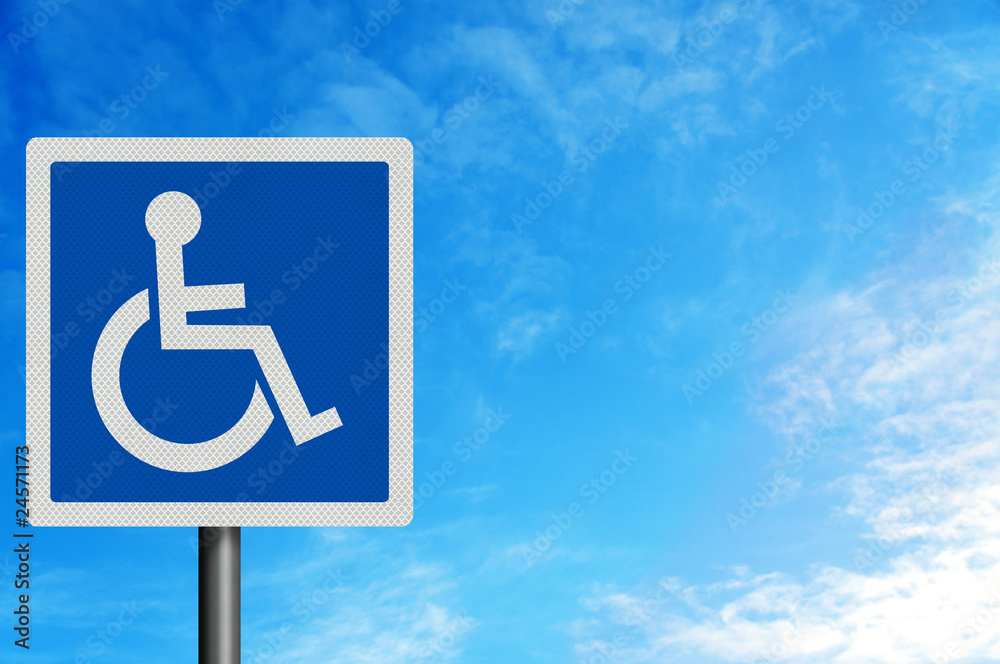 Photo realistic 'disabled' sign, with space for your text overla Photo realistic 'disabled' sign, with space for your text overla