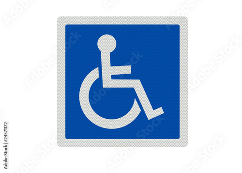 Photo realistic 'disabled' sign, isolated on white