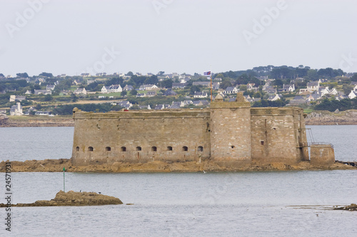an old castle in the sea, in brittany, bull castle
