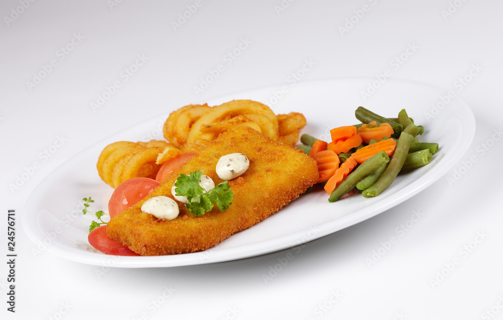 Seelachs in der Knusperkruste mit Calamares Seelachs in der Knusperkruste mit Calamares