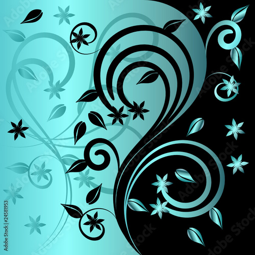 Ornamento floral azul