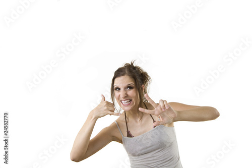Foto Young woman asks to call