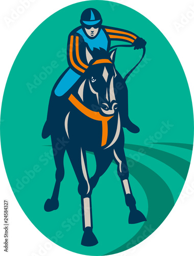 Horse and jockey racing © patrimonio designs