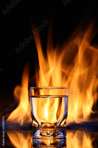 Glass of fire water