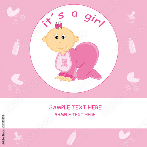 Tarjeta felicitación bebé niña