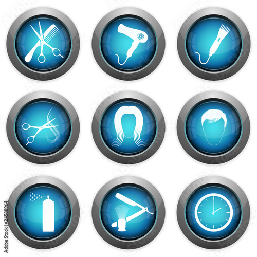 Friseur Symbole - Buttons - Icons - Schaltflächen