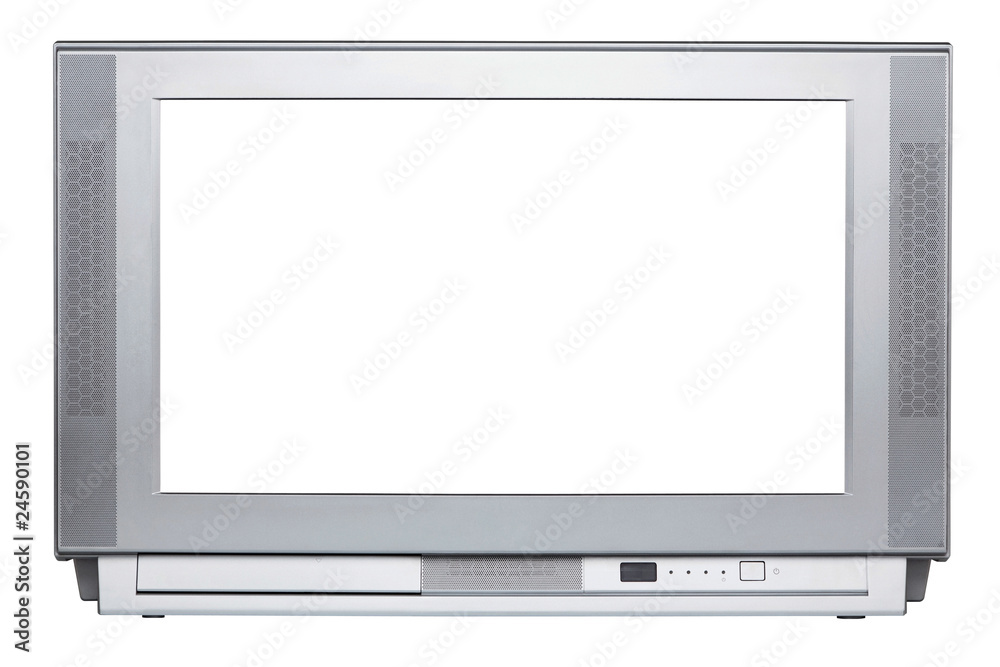 TV set blank screen isolated on white with clipping path TV set blank screen isolated on white with clipping path