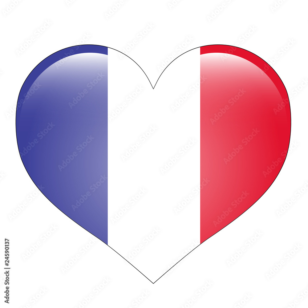 Herz Flagge - Frankreich Stock Illustration